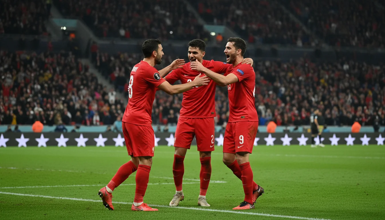 Deutsche Fußballspieler feiern Tor in Champions League Spiel